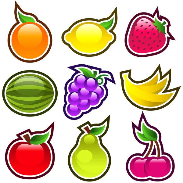 Frutas brilhantes — Vetor de Stock