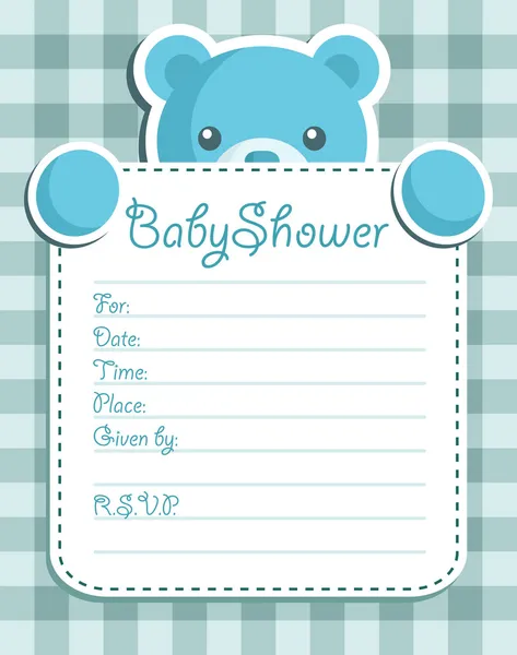 Medvěd Baby sprcha pozvánky. — Stockový vektor