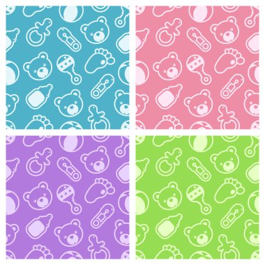 Seamless Baby Shower Patterns clipart