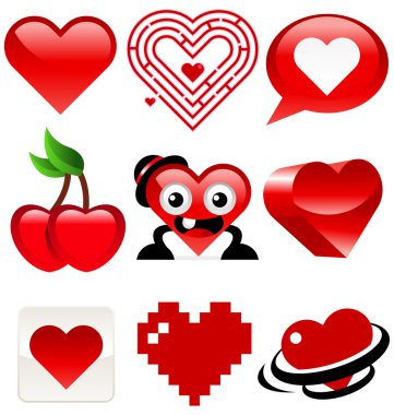 Fun Heart Icons clipart