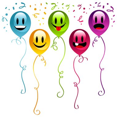 Smiley Happy Balloons clipart