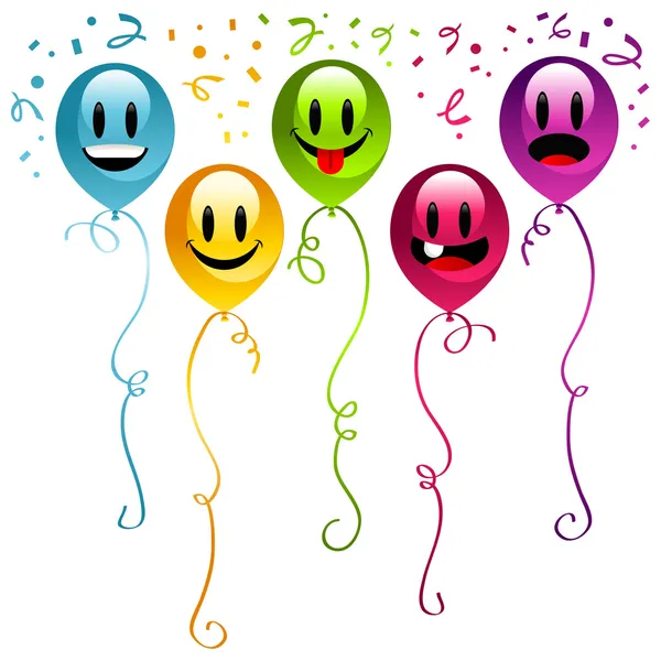 Smiley globos felices — Vector de stock