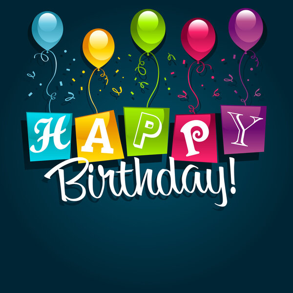 Happy Birthday with Balloons Royalty Free Stock Vectors