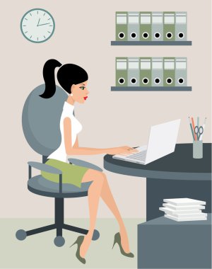 Secretary at office clipart