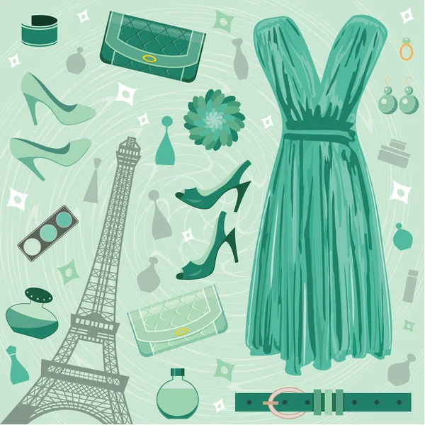 Zestaw mody w Paryżu — Wektor stockowy