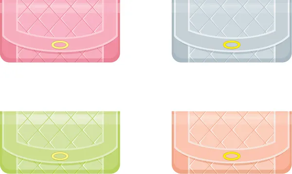 Female handbags in pastel tones — Stock Vector