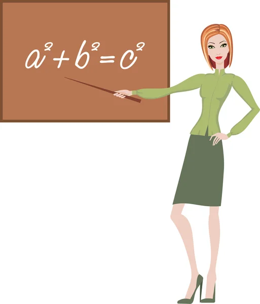 Teacher explains the theorem — Stock Vector
