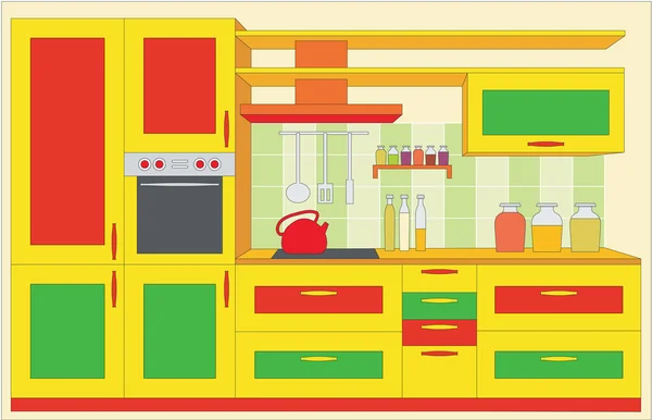 Kuchyňský nábytek. interiér — Stockový vektor