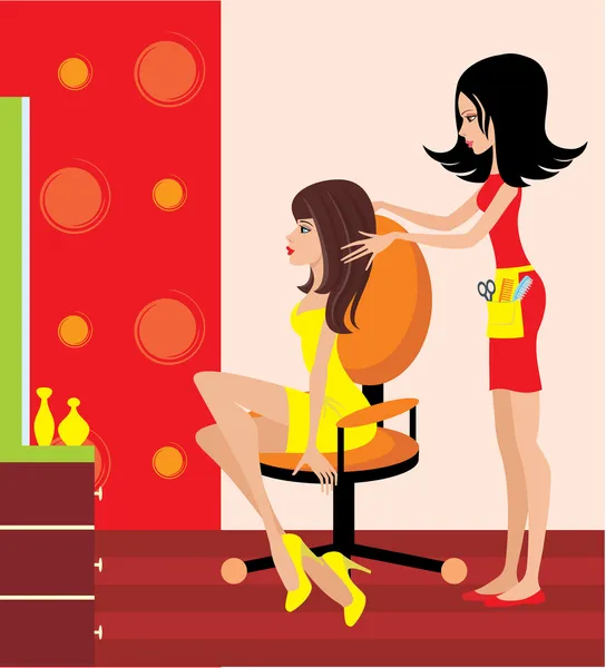 Woman in a beauty salon — Stock Vector