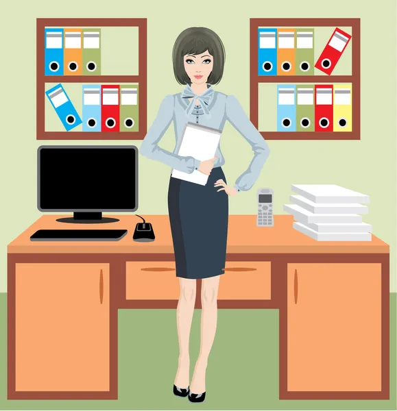 Επιχειρηματίας στο γραφείο — Διανυσματικό Αρχείο