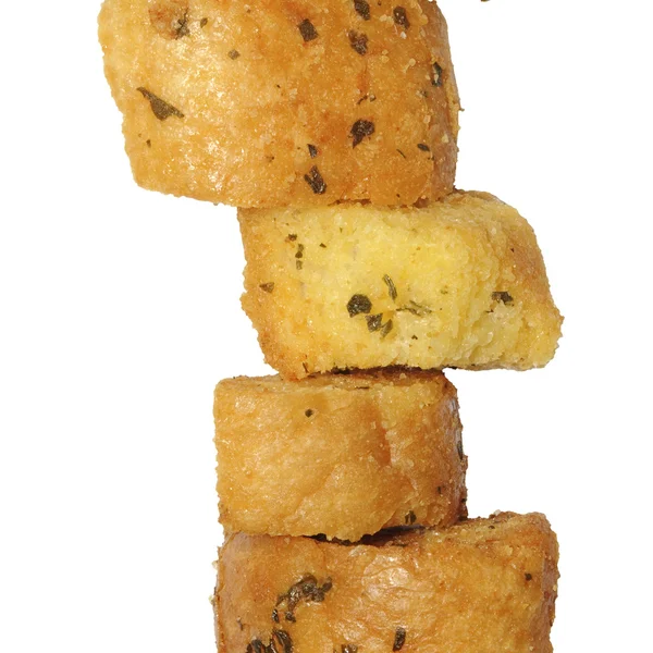 stock image Closeup of delicious bread croutons