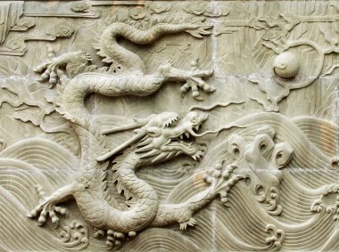 Dragon's relief sculpture clipart