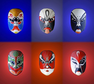 Collection of the best chinese traditional opera facial painting clipart