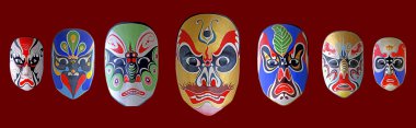 Collection of the best chinese traditional opera facial painting clipart