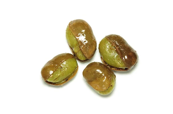 Closeup šesti chutné smažené fazole — Stock fotografie
