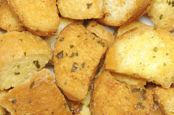 Closeup of delicious bread croutons — Stock Photo, Image