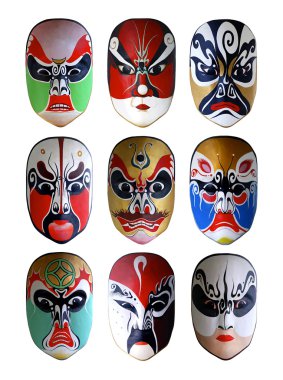 Collection of the best chinese traditional opera facial painting clipart