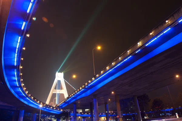 stock image Bright lights under urban overpass