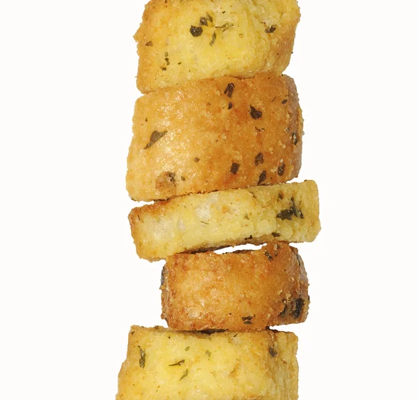 stock image Closeup of delicious bread croutons