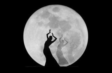 Graceful dancer silhouette clipart