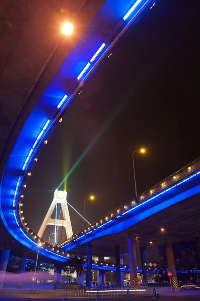 stock image Bright lights under urban overpass