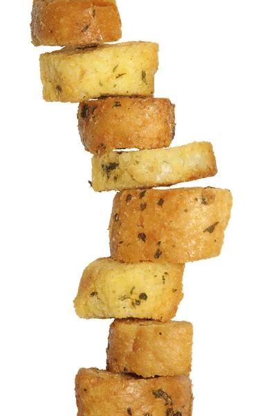 stock image Closeup of delicious bread croutons