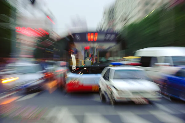 High speed bus radiant rays gives the forceful effect of visual impact — Stock Photo, Image