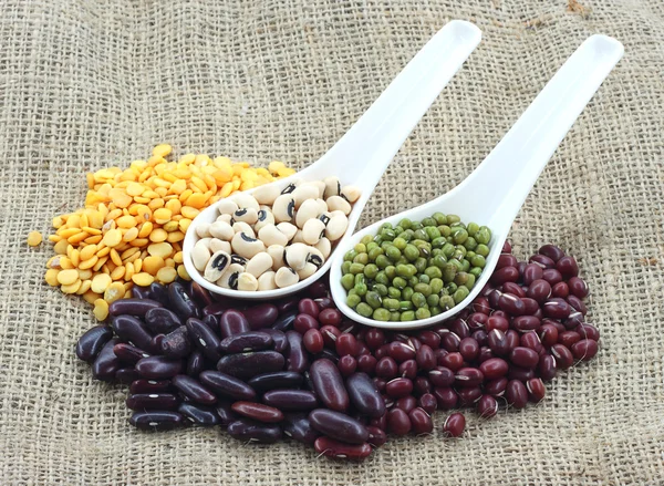 stock image Legumes raw material isolated canvas at background