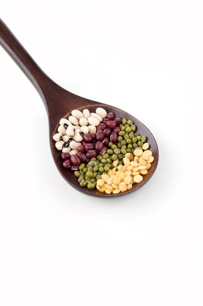 stock image Legumes in brown spoon