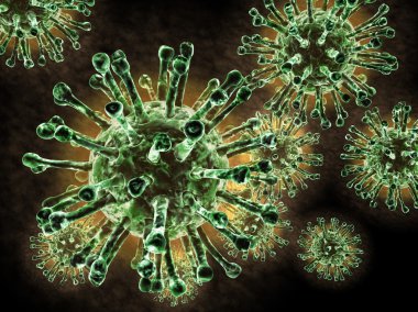 Beauty of virus on black background clipart