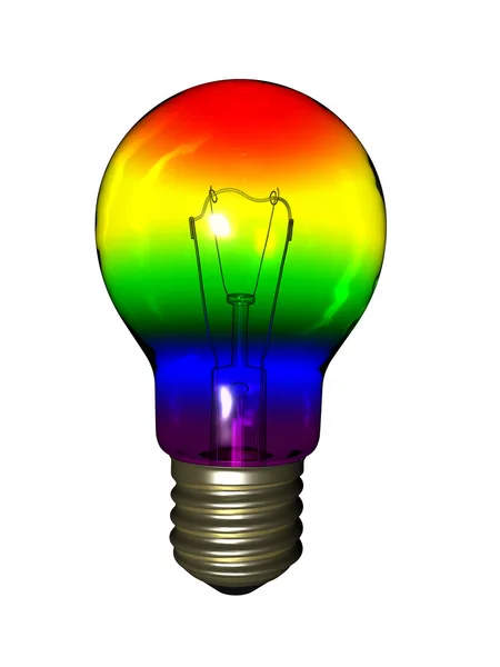 Lâmpada de arco-íris isolada no fundo branco — Fotografia de Stock