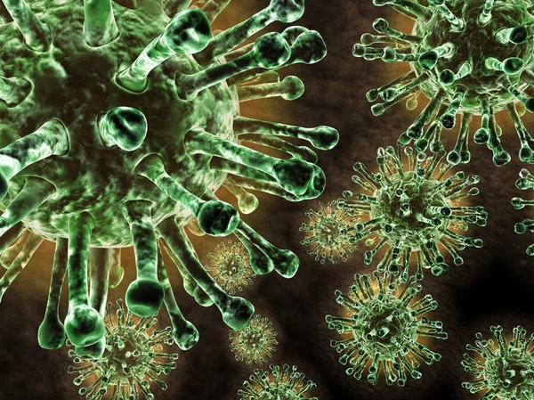 Belleza del virus sobre fondo negro — Foto de Stock