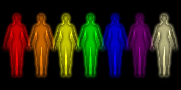 Sfondo semplice con corpo di energia umana colorato - aura — Foto Stock