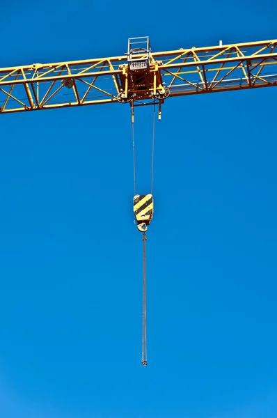 Tower crane with steel hook — Stock Photo, Image