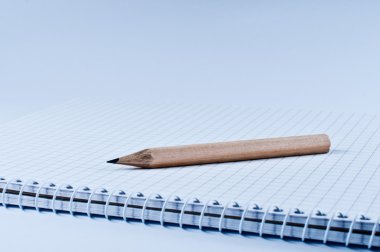 açık defter yan görünüm üzerinde kalem