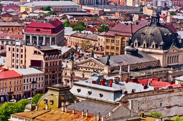 Acima vista sobre Lviv Ucrânia — Fotografia de Stock