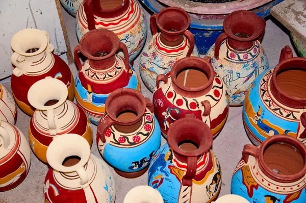 Colorful clay jars — Stock Photo, Image