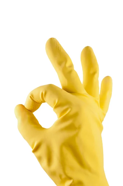 Yellow rubber glove — Stock Photo, Image