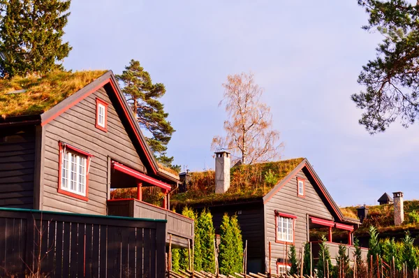 Σκανδιναβικές σπίτια — Φωτογραφία Αρχείου