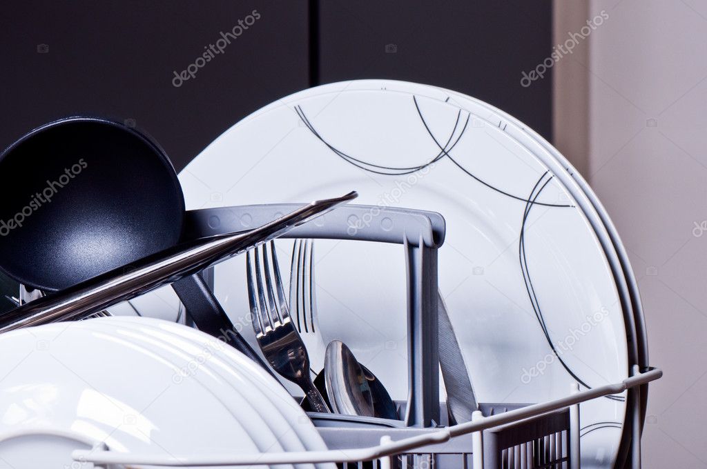 Clean utensils in dishwasher