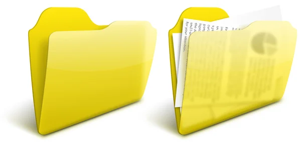 Suddiga transparent gul vektor mappikonen — Stock vektor