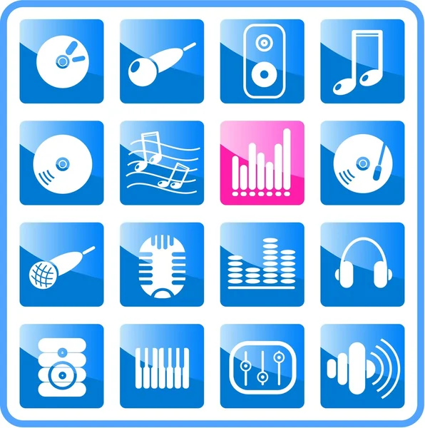 Iconos de audio — Vector de stock