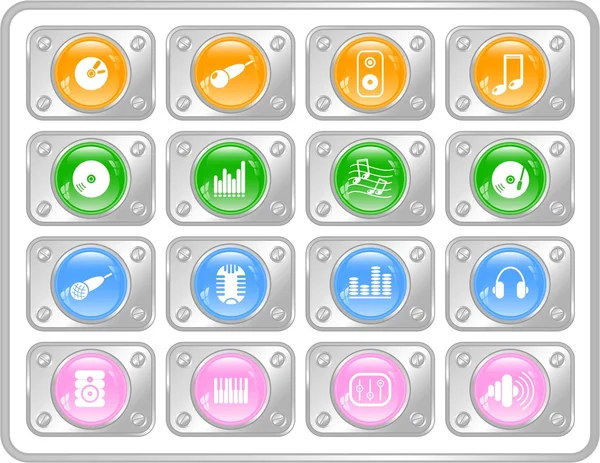 Iconos de audio — Vector de stock