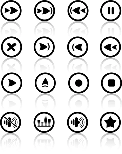 Iconos del reproductor multimedia — Vector de stock
