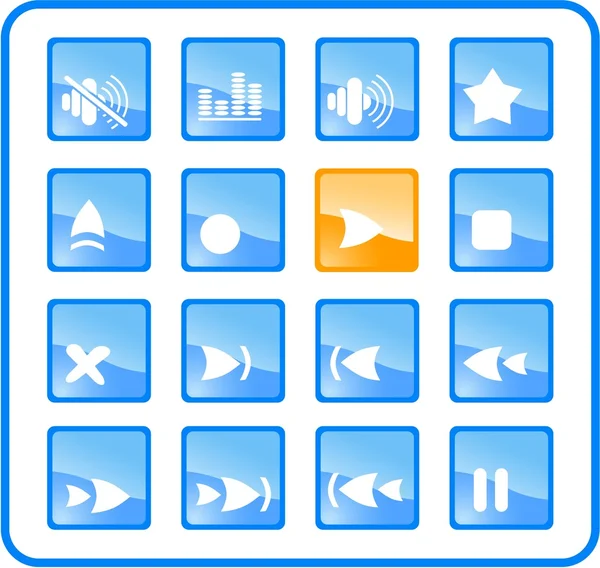 Iconos del reproductor multimedia — Vector de stock