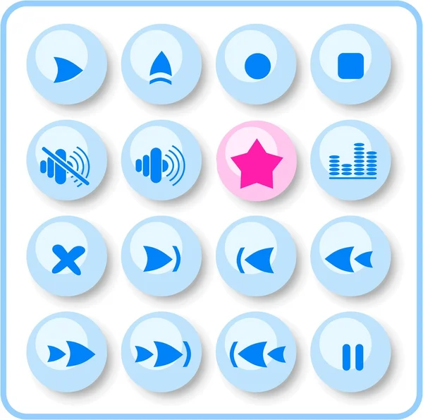 Media speler iconen — Stockvector