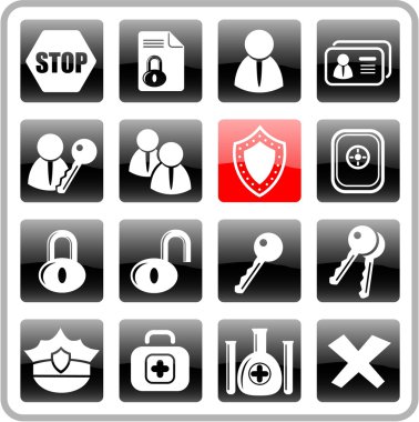 Security icons clipart