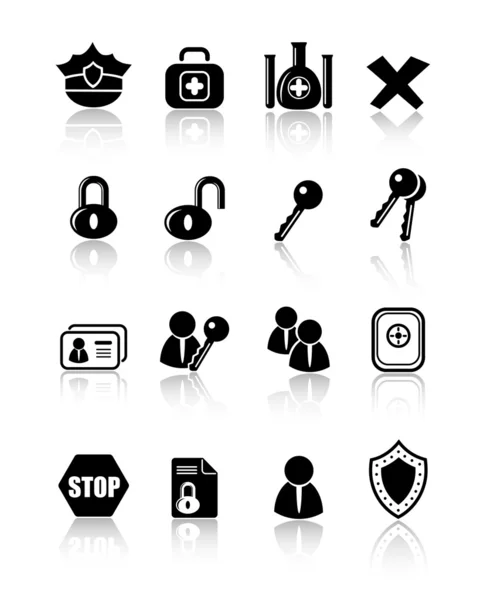 Icone di sicurezza — Vettoriale Stock