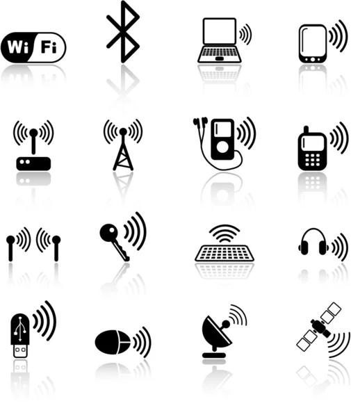 Icone wireless — Vettoriale Stock