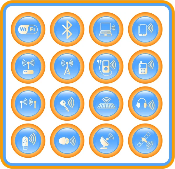 Wireless icons — Stock Vector